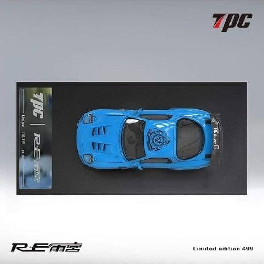 TPC 1/64 マツダ RX-7 Mazda RX7 blue  RE雨宮 1/64 MAZDA RX-7 (FD3S) RE-AMEMIYA WIDEBODY METALLIC BLUE